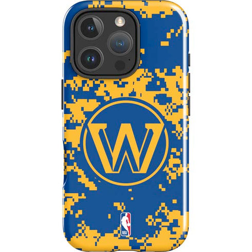 NBA Golden State Warriors Digi Camo iPhone 16 Pro Impact Case