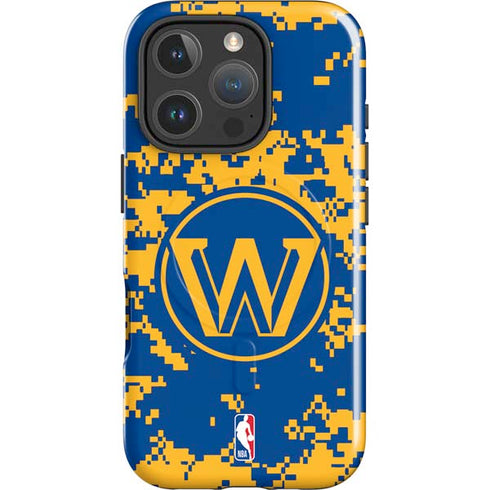 NBA Golden State Warriors Digi Camo iPhone 16 Pro Magsafe Impact Case