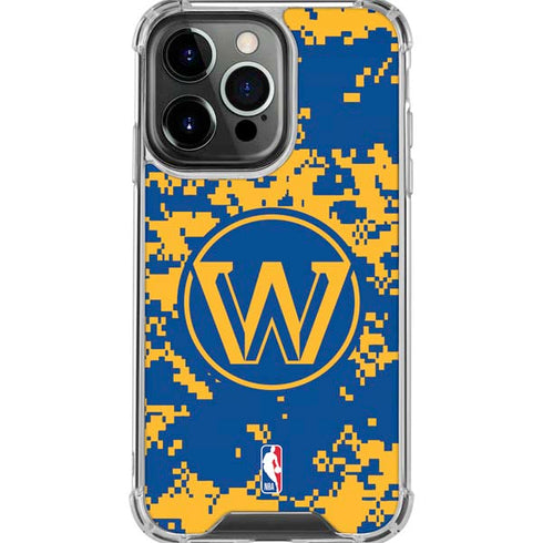 NBA Golden State Warriors Digi Camo iPhone 16 Pro Max Clear Case