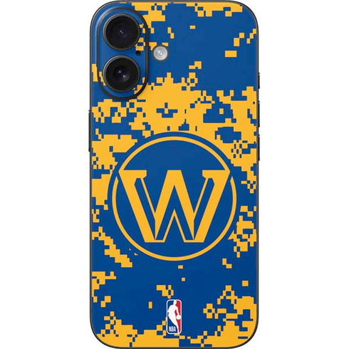 NBA Golden State Warriors Digi Camo iPhone 16 Skin