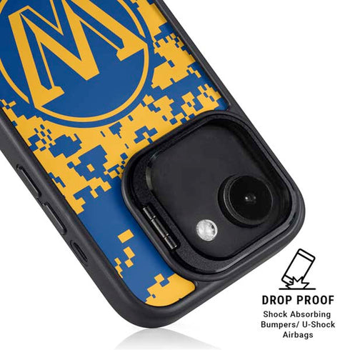 NBA Golden State Warriors Digi Camo iPhone 16e Kickstand Case
