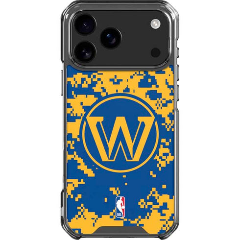 NBA Golden State Warriors Digi Camo iPhone 18 Pro Max Clear Case