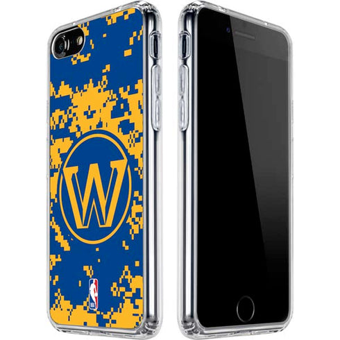 NBA Golden State Warriors Digi Camo iPhone SE (2nd & 3rd Gen) Clear Case