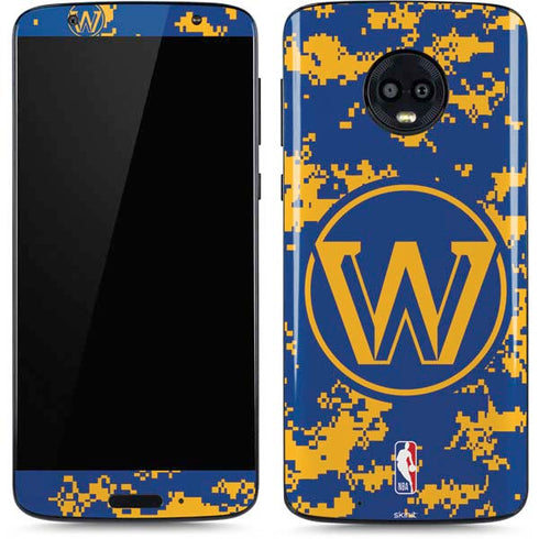 NBA Golden State Warriors Digi Camo Moto G6 Skin