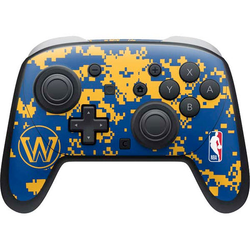 NBA Golden State Warriors Digi Camo Nintendo Switch 2 (2025) Pro Controller Skin