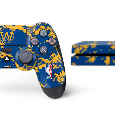 NBA Golden State Warriors Digi Camo PS4 Console and Controller Bundle Skin