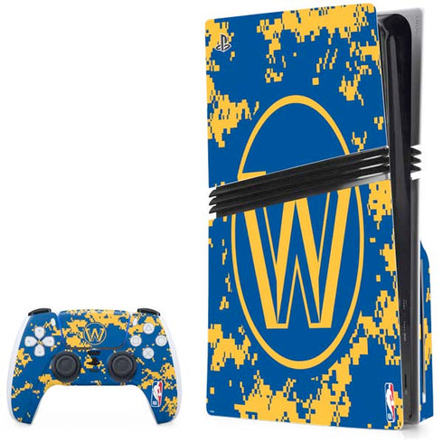 NBA Golden State Warriors Digi Camo PS5 Pro Disk Bundle Skin