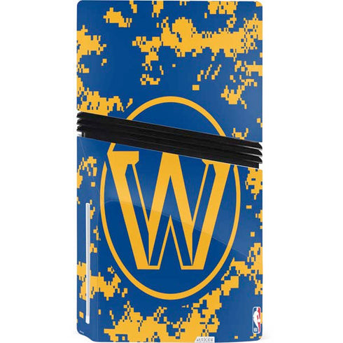 NBA Golden State Warriors Digi Camo PS5 Pro Disk Console Skin