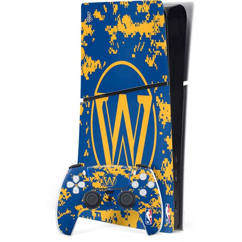 NBA Golden State Warriors Digi Camo PS5 Slim Digital Edition Bundle Skin