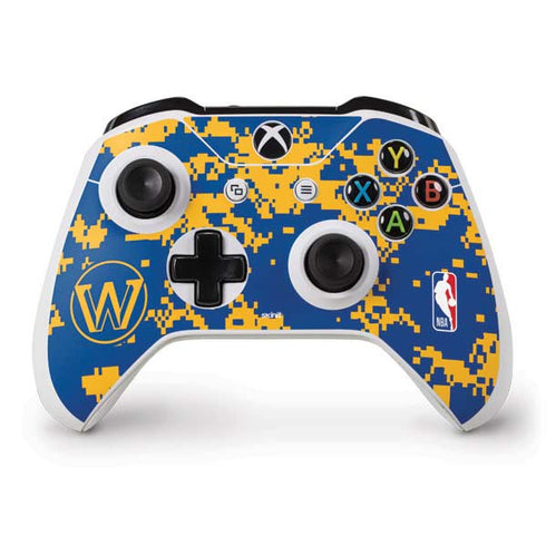 NBA Golden State Warriors Digi Camo Xbox One S Controller Skin