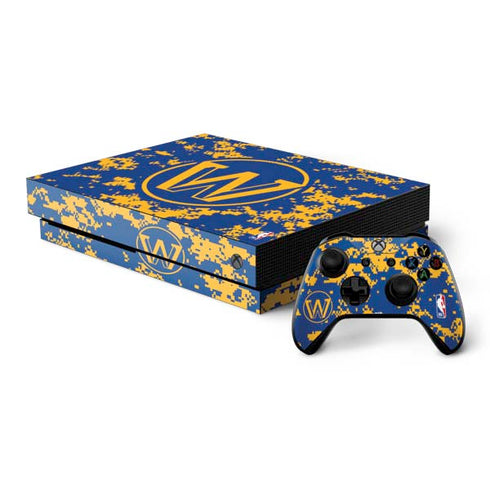 NBA Golden State Warriors Digi Camo Xbox One X Bundle Skin