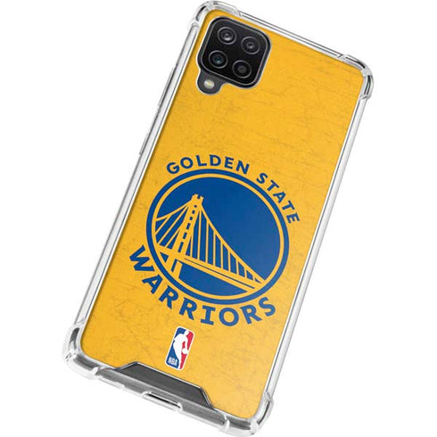 NBA Golden State Warriors Distressed Galaxy A12 Clear Case