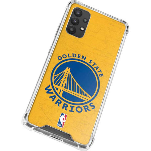 NBA Golden State Warriors Distressed Galaxy A32 5G Clear Case