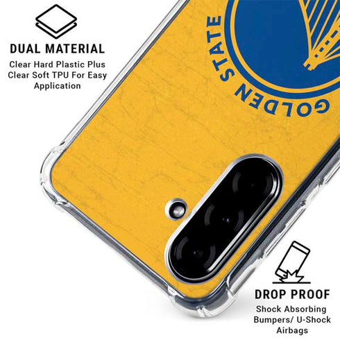 NBA Golden State Warriors Distressed Galaxy A36 5G Clear Case