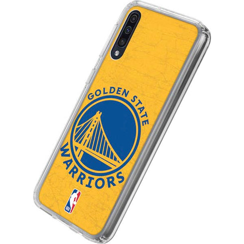 NBA Golden State Warriors Distressed Galaxy A50 Clear Case