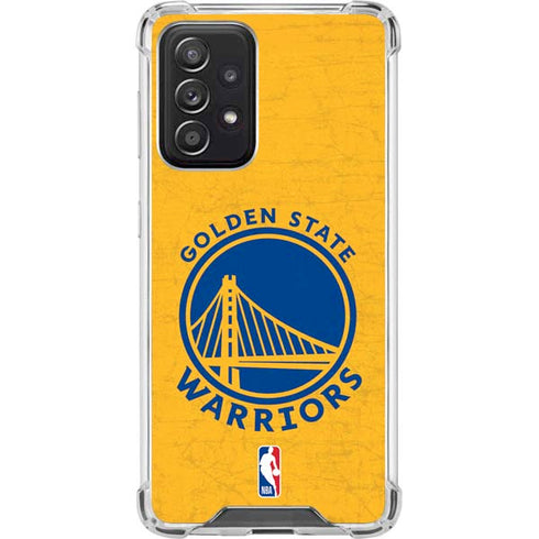 NBA Golden State Warriors Distressed Galaxy A52 5G Clear Case