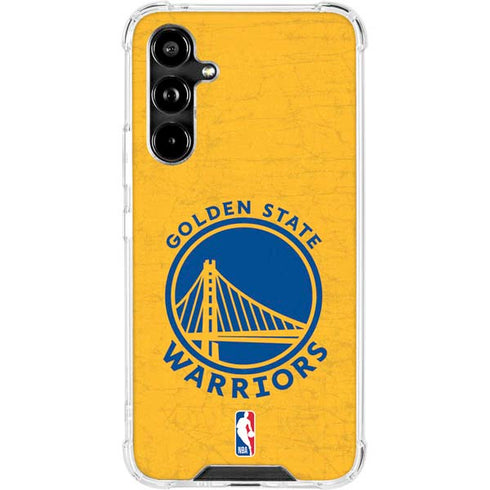 NBA Golden State Warriors Distressed Galaxy A54 5G Clear Case