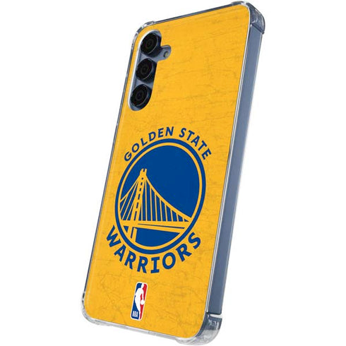 NBA Golden State Warriors Distressed Galaxy A55 5G Clear Case