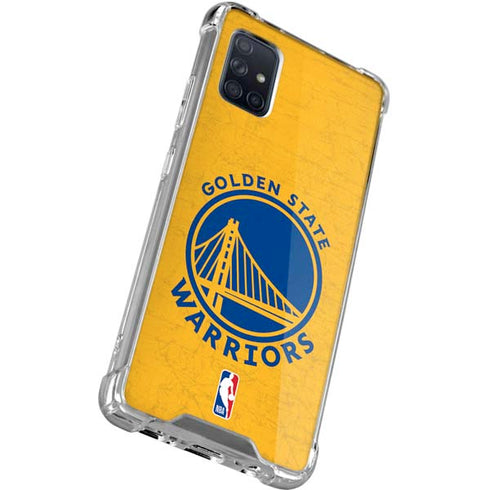 NBA Golden State Warriors Distressed Galaxy A71 5G Clear Case