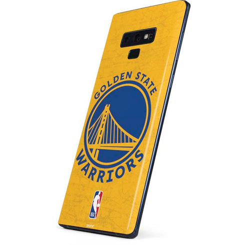 NBA Golden State Warriors Distressed Galaxy Note 9 Skin