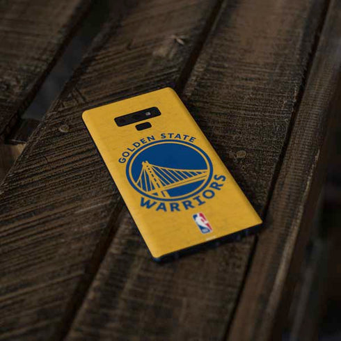 NBA Golden State Warriors Distressed Galaxy Note 9 Skin