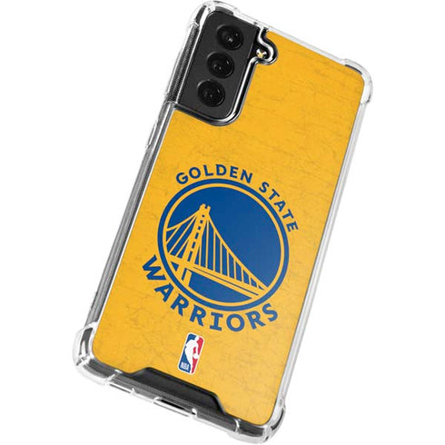NBA Golden State Warriors Distressed Galaxy S21 FE Clear Case