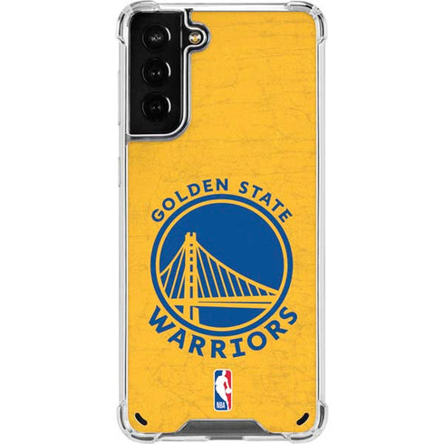 NBA Golden State Warriors Distressed Galaxy S21 Plus 5G Clear Case