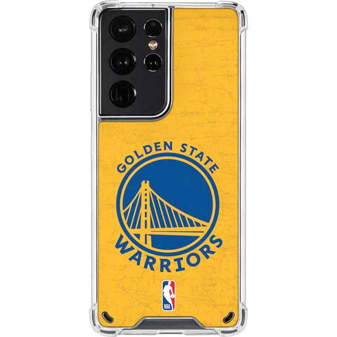 NBA Golden State Warriors Distressed Galaxy S21 Ultra 5G Clear Case