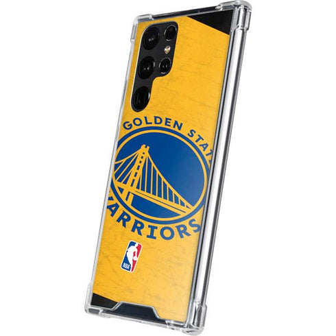 NBA Golden State Warriors Distressed Galaxy S22 Ultra Clear Case