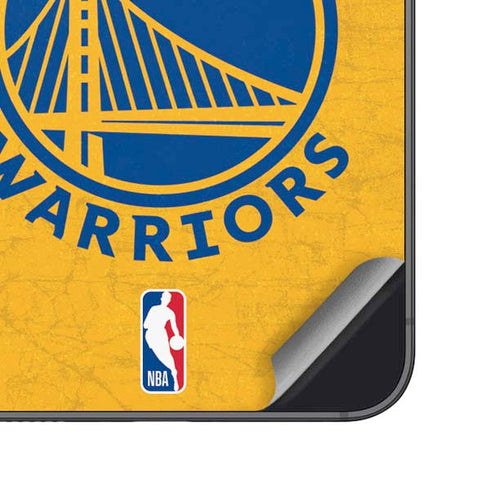 NBA Golden State Warriors Distressed Galaxy S25 Skin