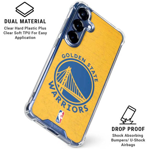 NBA Golden State Warriors Distressed Galaxy S25 Clear Case