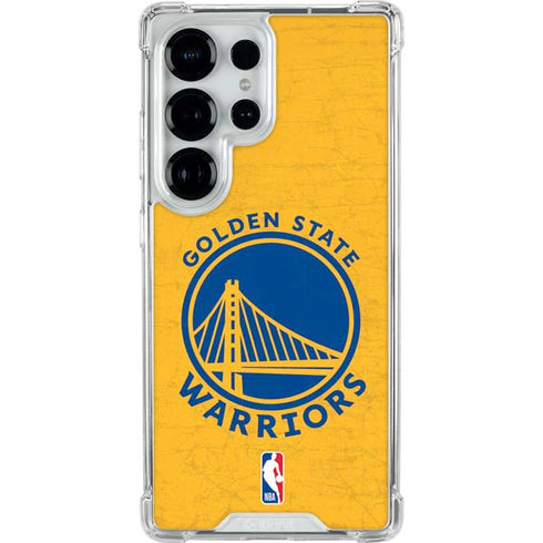 NBA Golden State Warriors Distressed Galaxy S25 Ultra Clear Case