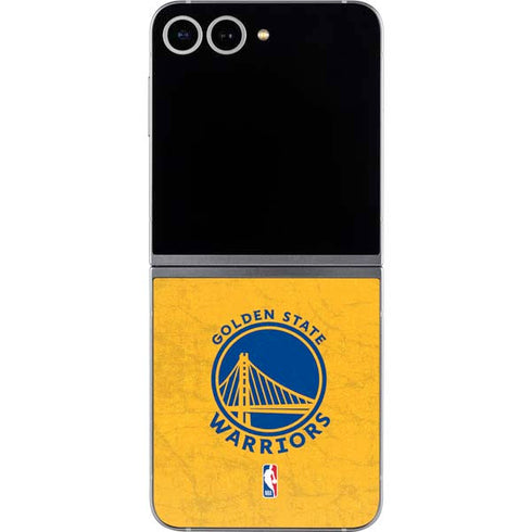 NBA Golden State Warriors Distressed Galaxy Z Flip6 Skin