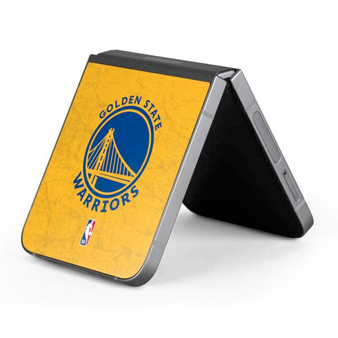 NBA Golden State Warriors Distressed Galaxy Z Flip6 Skin