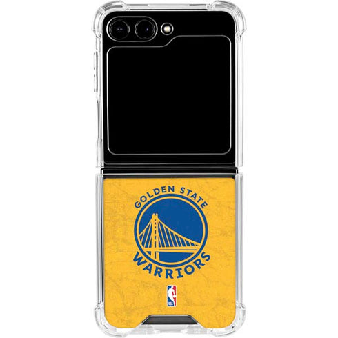 NBA Golden State Warriors Distressed Galaxy Z Flip5 5G Clear Case