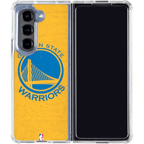 NBA Golden State Warriors Distressed Galaxy Z Fold5 5G Clear Case