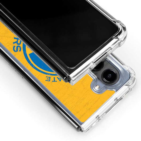 NBA Golden State Warriors Distressed Galaxy Z Fold5 5G Clear Case
