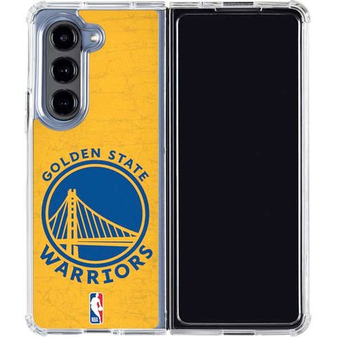 NBA Golden State Warriors Distressed Galaxy Z Fold5 5G Clear Case