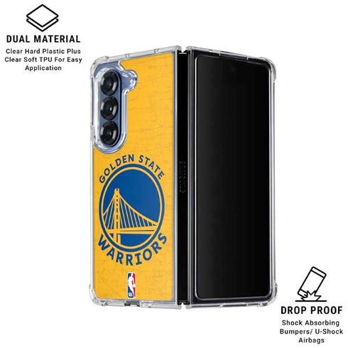 NBA Golden State Warriors Distressed Galaxy Z Fold6 Clear Case