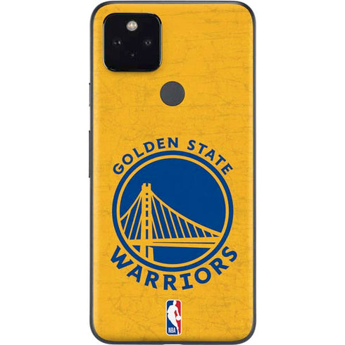 NBA Golden State Warriors Distressed Google Pixel 5a Skin