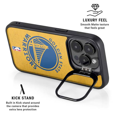 NBA Golden State Warriors Distressed iPhone 14 Pro Kickstand Case