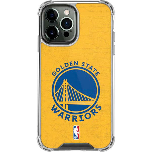 NBA Golden State Warriors Distressed iPhone 14 Pro Max Clear Case