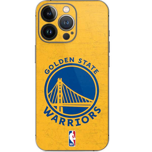 NBA Golden State Warriors Distressed iPhone 14 Pro Skin