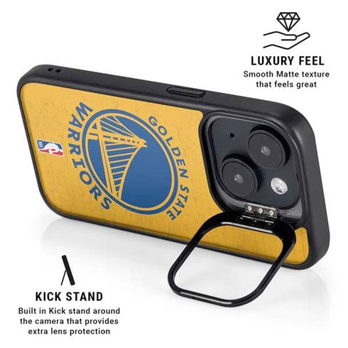 NBA Golden State Warriors Distressed iPhone 15 Kickstand Case