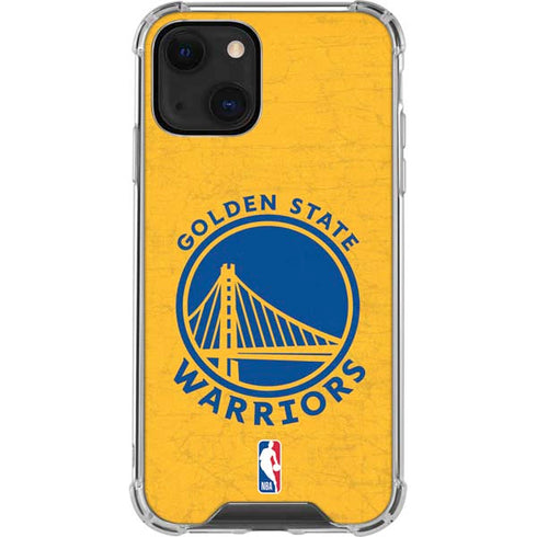 NBA Golden State Warriors Distressed iPhone 15 Plus Clear Case