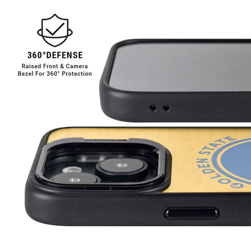 NBA Golden State Warriors Distressed iPhone 15 Plus Kickstand Case