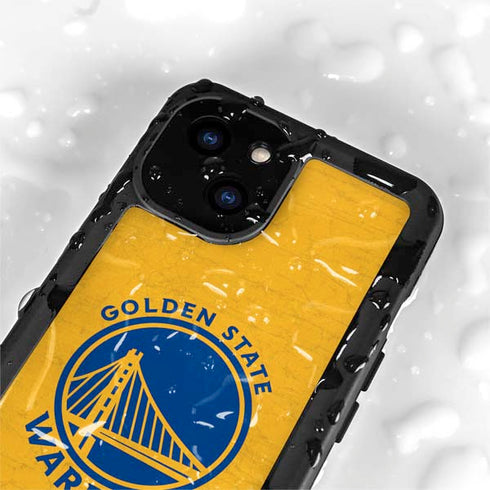 NBA Golden State Warriors Distressed iPhone 15 Plus Waterproof Case