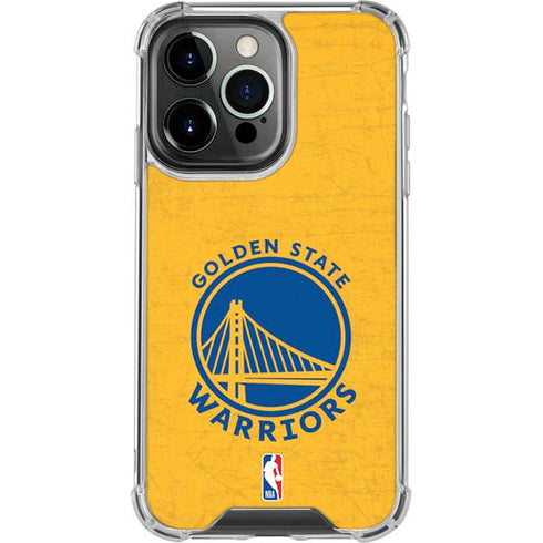 NBA Golden State Warriors Distressed iPhone 15 Pro Clear Case