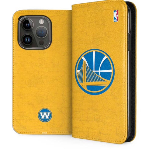 NBA Golden State Warriors Distressed iPhone 15 Pro Folio Case