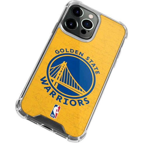 NBA Golden State Warriors Distressed iPhone 15 Pro Max Clear Case